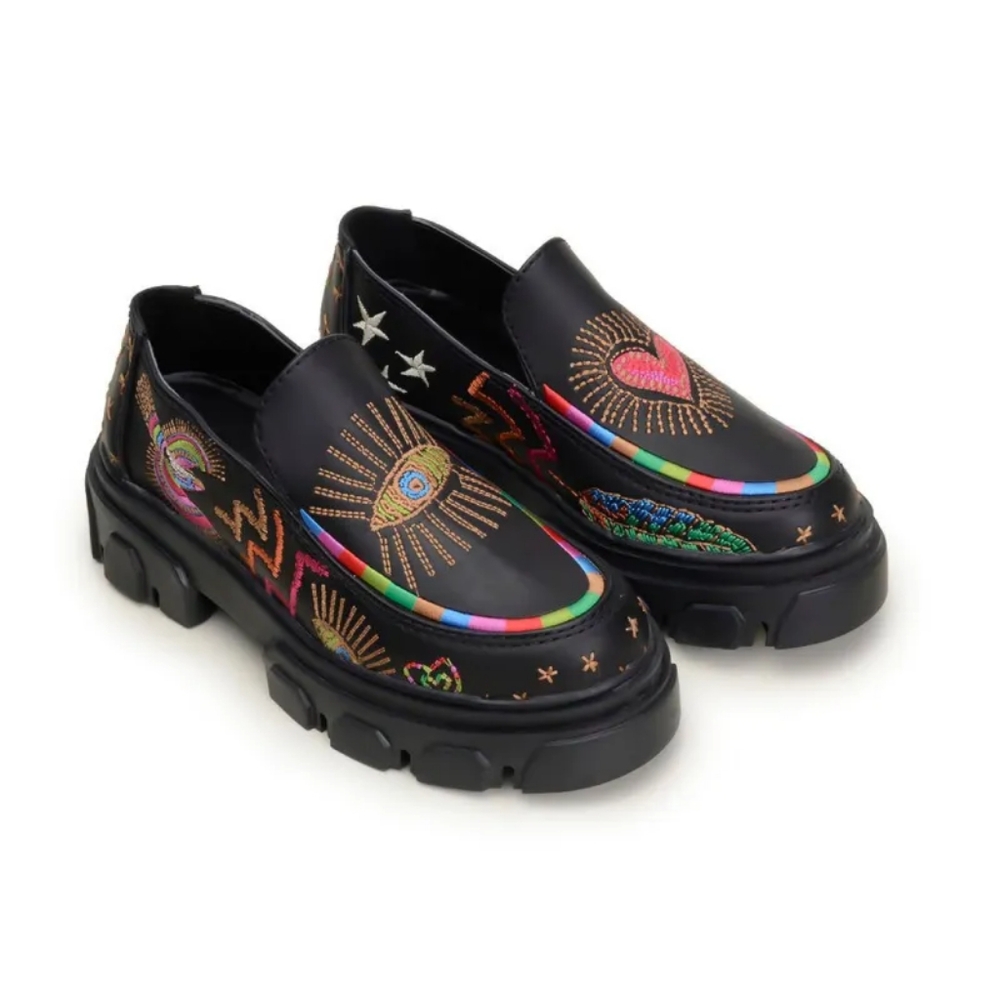 FARM RIO Amazon Lug Sole Embroidered Loafer Size 6 NEW IN BOX